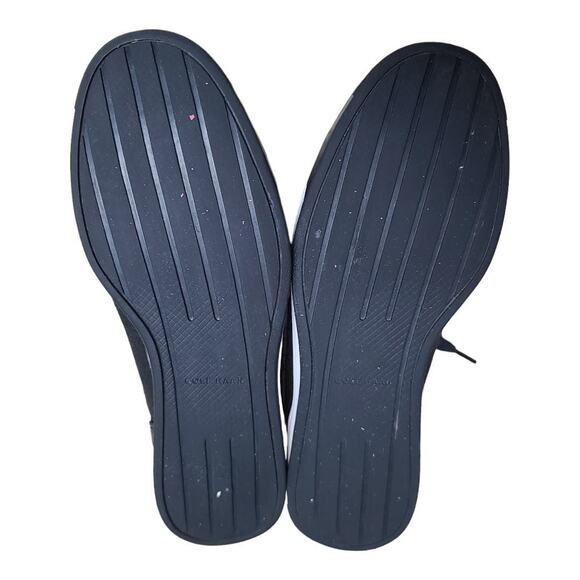 Cole Haan Black Leather Canvas Vartan Sport Lace Up Sneakers Shoes 8 1/2 M - Picture 5 of 6